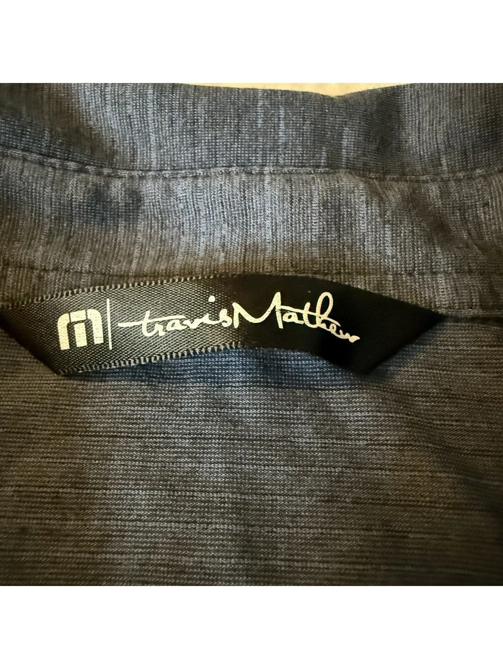 TravisMathew Golf Polo Men’s M Blue Embroidered Cat Golfer Stretch Performance